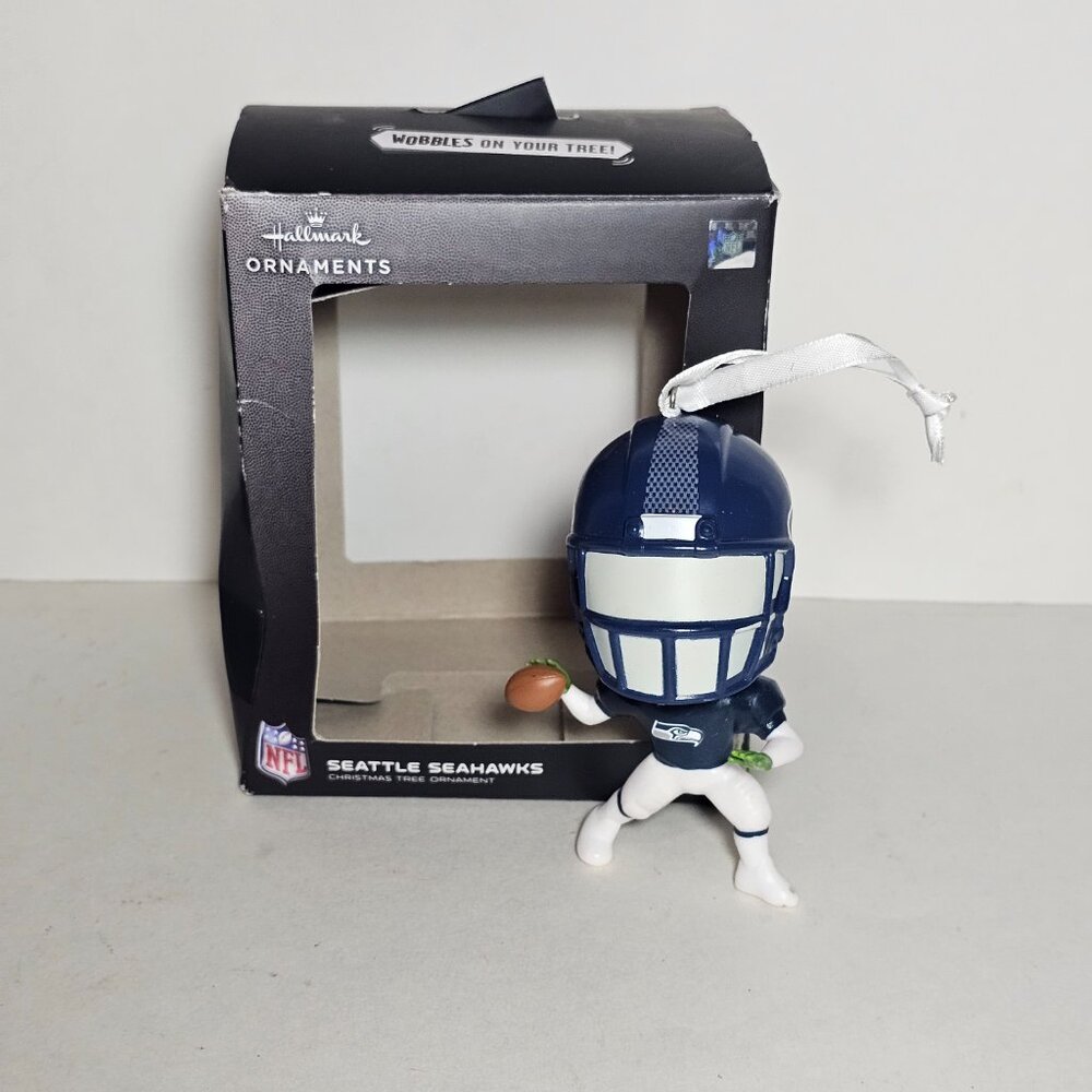 NFL Hallmark Christmas Ornament Seattle Seahawks Wobble Head Fan Gift Football